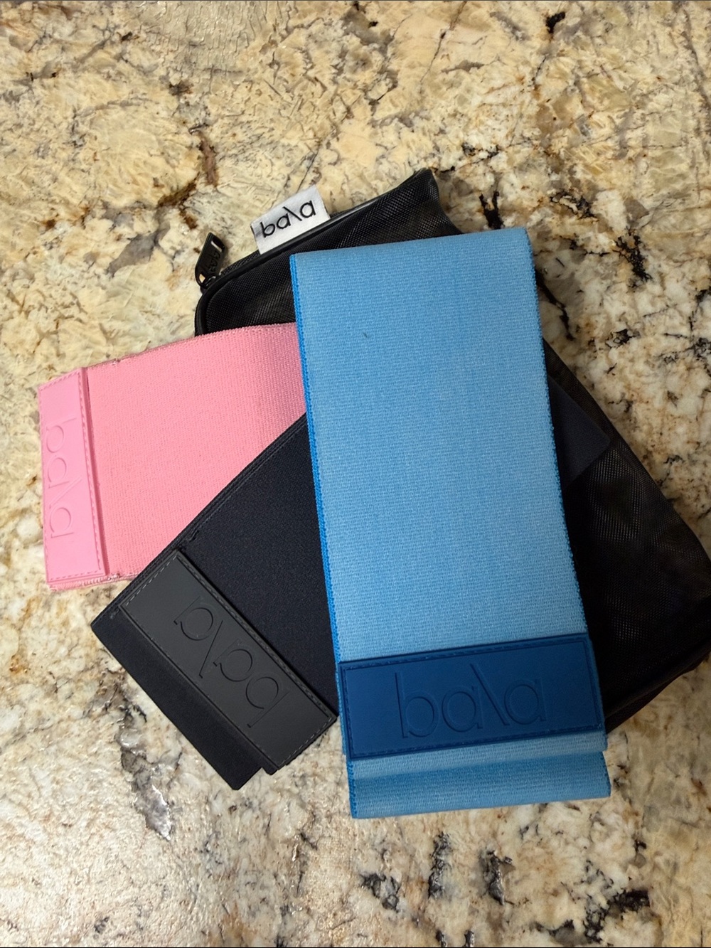 Bala Fabric Booty Bands Trio in Blue, Pink & Black